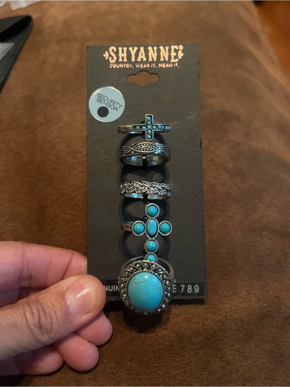 Shyanne Silver-Tone Stackable Rings with Turquoise Accents